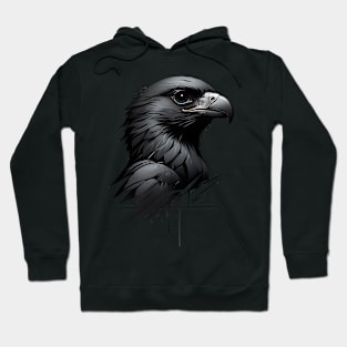 Stunning Black Falcon Profile Design Hoodie